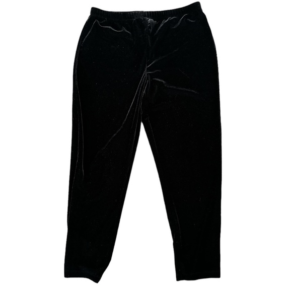 Travelers by Chico's Black Velvet Slip-on Pants Size small SHORT chicos size 1 - Picture 1 of 6